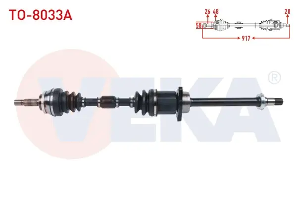 Komple Aks Sağ On ABS li 48 Dıs Uzunluk 917mm Toyota Corolla (_E12_) 1.4 D-4D M-T 2002-2007