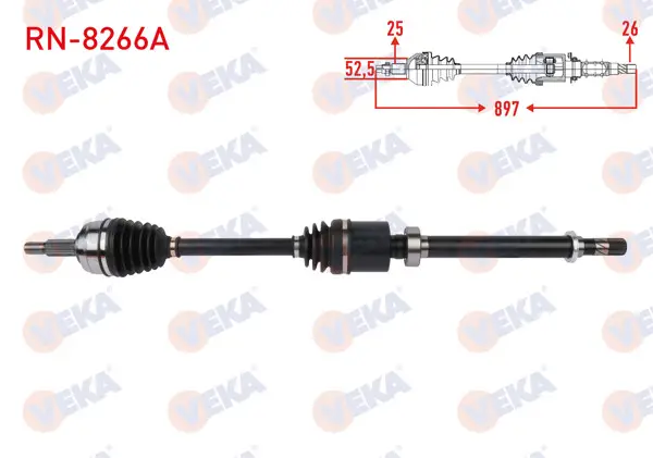 Komple Aks Sağ On Uzunluk 897mm Renault Express 1.5 Bluedci M-T 2021 -