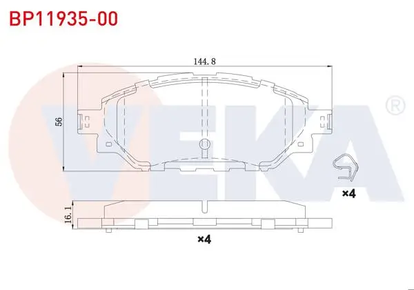 Fren Balata Ön Toyota Hı-Lux VIII Revo (N1) Pick Up 2.4 D 4X4 Espsız 2015 -