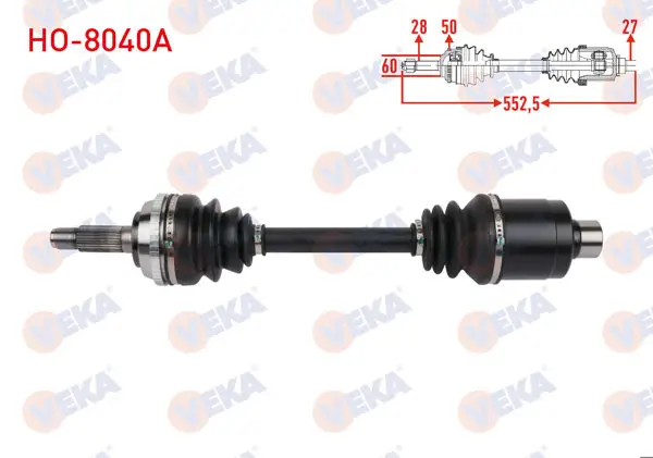 Komple Aks Sol Ön Uzunluk 552,5mm ABS li 50 Dıs Honda Accord V 2.0 1993-1998