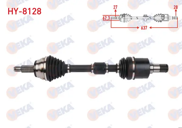 Komple Aks Sol Ön Uzunluk 637mm Hyundai Elantra 1.6 CRDI A-T 2016 -