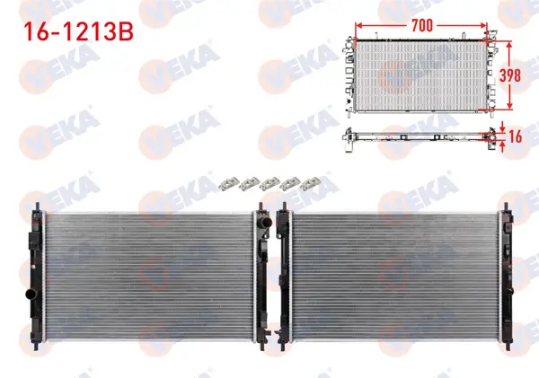 Su Radyatörü Brazing Chrysler Sebrıng 2007-2010 / Jeep Compas, Patrıot 2006-/ Dodge Caliber, Avenger 2006-2011 / 2.0 CRDI, 2.0, 2.4 A-T / M-T