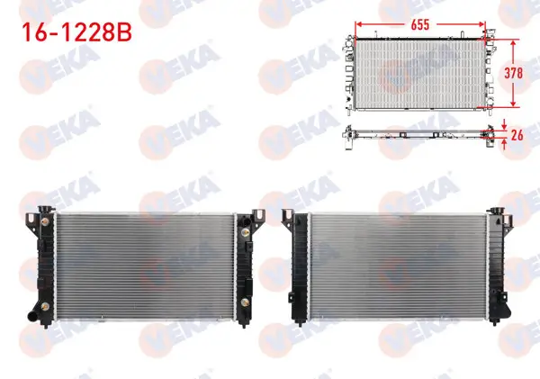 Su Radyatörü Brazing Chrysler Voyager 2.4, 3.0, 3.3, 3.8 1996-2001 A-T