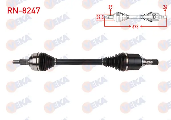 Komple Aks Sol Ön Uzunluk 673mm Renault Captur I 1.3 TCE M-T 2018 -