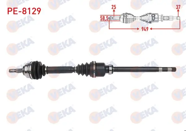 Komple Aks Sağ On Uzunluk 949mm Peugeot 307 2.0 HDI 2003-2009