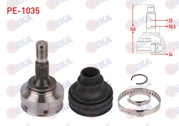 Aks Kafası Sol Ön Dıs Uzunluk 145mm Peugeot 307 (3A / C) 1.4 HDI Be Şanzıman 2000-2007