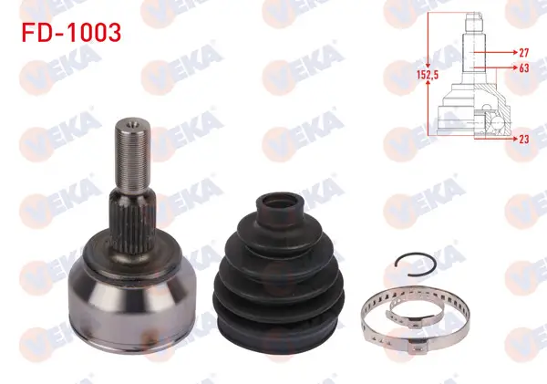 Aks Kafası Sol-Sağ On Dıs Uzunluk 152,5mm Ford Focus III 1.6 Tı-Vct A-T 2011-2015