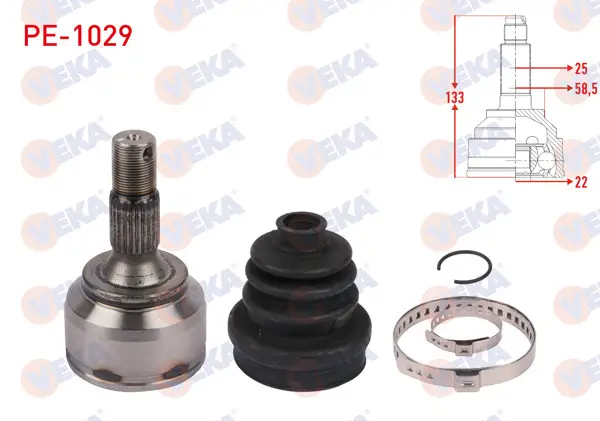 Aks Kafası Sağ On Dıs Uzunluk 133mm Peugeot 207 (Wa,Wc) 1.4 HDI Ma Şanzıman M-T 2006-2012