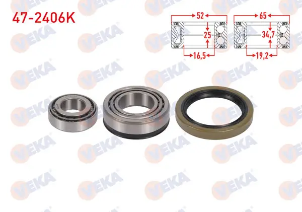On Tekerlek Rulman Kiti Sol-Sağ 65X34,7X19,2 / 52X25x16,5 Kia Besta 2.2 D 1993-2003