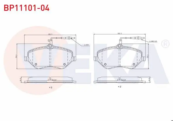 Fren Balata Ön Fişli Peugeot 407 (6D) 2.0 HDI 2004-2011 / Peugeot 407 (6D) 2.0İ 2004-2011 / Peugeot 607 (9D,9U) 2.0 HDI 2000-/ Citroen C6 (TD) 3.0 V6 2005-/ Peugeot 607 (9D,9U) 3.0İ 2000 -