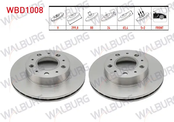 Fren Diski Ön Havalı 5 Bjn 299,8X24x80x65,4 Fiat Ducato 1994-/ Peugeot Boxer I-II-III-IV 1994-/ Citroen Jumper I-II-III-IV 1994-