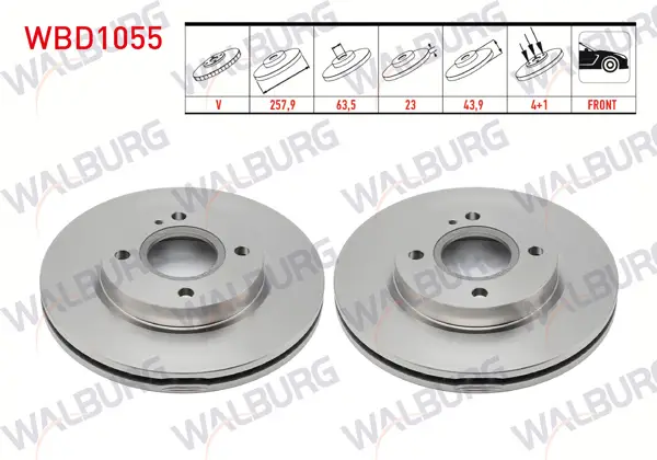 Fren Diski Ön Havalı 4 Bjn 257,9X23x63,5X43,9 Ford Fiesta VI 1.4 TDCI-1.4İ-1.6 TDCI-1.25İ-1.5 TDCI 2008-2012