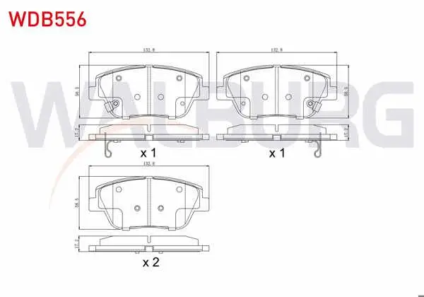 Fren Balata Ön Ikazlı Kia Rio III 1.25 Cvvt 2011-2014 / Rio III 1.4 Cvvt 2011-2014 / Kia Optıma 1.7 CRDI 2012-/ Hyundai Sonata V 2.0 CRDI 2005-2010 / 2.0 VVTI 2005-2010
