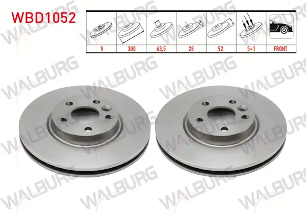 Fren Diski Ön Havalı 5 Bjn 300X28x63,5X52 Ford Mondeo IV 1.6 Tı-Vct-2.0 TDCI-1.6 TDCI 07-14 / S-Max 2.0 TDCI 06-/ Volvo S60 T3-T4-D5-T5 10-/ S80 2.0 TDI 06-/ Xc70 D3 07-/ Lr Freelander 2.0 T 06-14