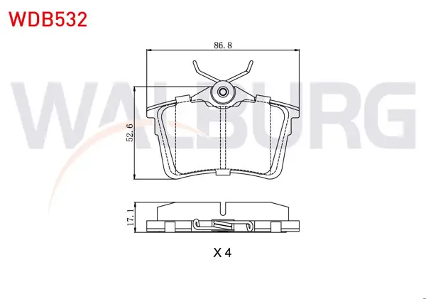 Fren Balata Arka Peugeot Partner 1.6 HDI 2008-/ 308 (4A,4C) 1.4 HDI 2007-2013 / 1.6 HDI 2007-2013 / 1.6 VTI 2007-2013 / Citroen Berlingo 1.6 HDI 2008 -