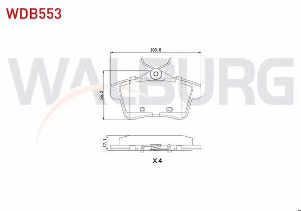 Fren Balata Arka Peugeot 3008 1.6 VTI 2009-/ 3008 1.6 HDI 2009-/ 5008 1.6 HDI 2009-/ Citroen Ds4 1.6 E-HDI 2011-/ Ds5 1.6 E-HDI 2011-/ C4 (B7) 1.6 2009-/ Ds4 1.6 Thp 2011 -