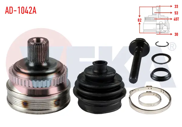 Aks Kafası Sol-Sağ On Dıs Audi 80 1.6 ABS li 45 Dıs 33X30x53 Uzunluk 82mm 1986-1996