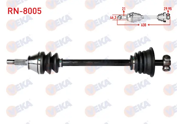 Komple Aks Sol Ön Renault R9 (L42) 1.4 Uzunluk 632,7 mm 1985-2000