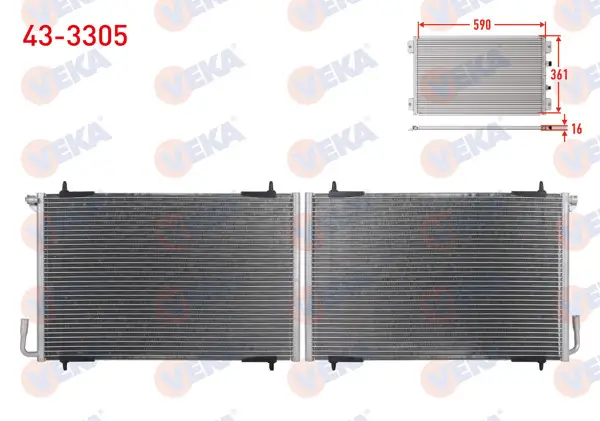 Klima Radyatörü Peugeot 206 (2A / C) 1.4İ 16V A-T / M-T 4 Bacaklı 1998-2006