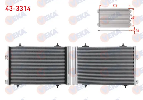 Klima Radyatörü Peugeot 508 I 1.6 HDI, 1.6 E-HDI, 1.6 Bluehdı, 1.6 Thp, 1.6 VTI 2010-2018 / Citroen C5 III (X7) 1.6 HDI, 1.6 E-HDI, 1.6 Thp 2008-2015