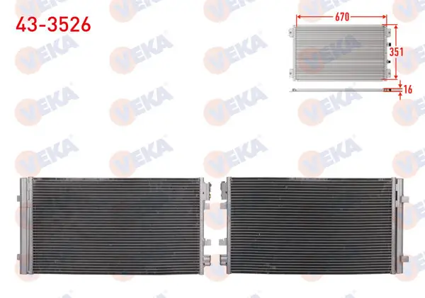 Klima Radyatörü Renault Megane III 1.5 DCI-1.4İ 16V-2.0 DCI-2.0İ 16V 2008-/ Fluence 1.5 DCI-1.6 16V 2009-/ Scenic III 1.4İ 16V-1.5 DCI 2009 -