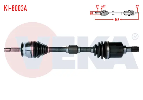 Komple Aks Sol Ön Kia Cerato (Ld) 1.6 CRDI M-T ABS li 44 Dıs Uzunluk 649mm 2004-2012