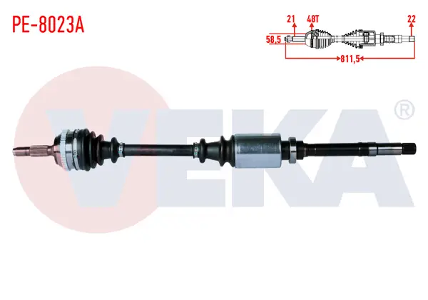 Komple Aks Sağ On Peugeot 106 II 1.6İ Gtı ABS li 48 Dıs Uzunluk 811,5mm 1996-2002