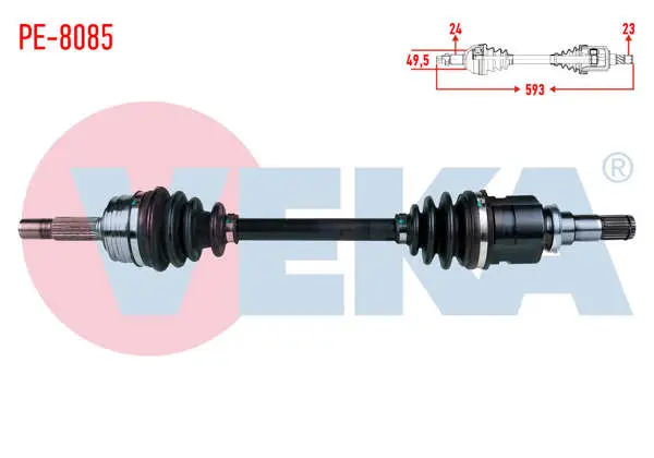 Komple Aks Sol Ön Peugeot 107 1.4 HDI Uzunluk 593mm 2005 -