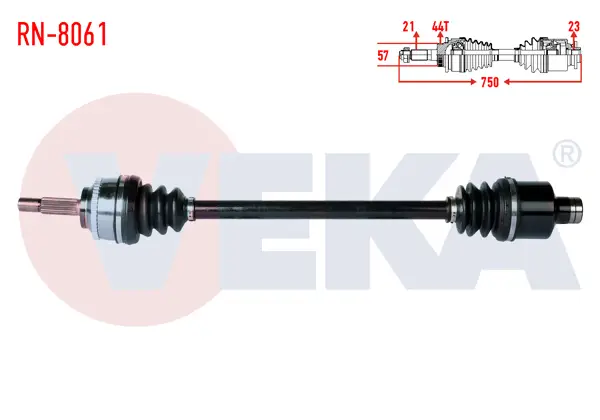 Komple Aks Sağ On Renault Megane I (Ba0 / 1) 1.6İ 8V ABS li 44 Dıs Uzunluk 750mm 1996-2003