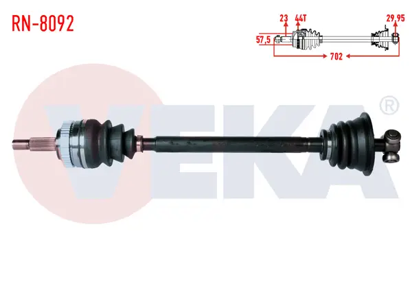Komple Aks Sol Ön Renault Laguna I (B56,556) 1.8İ ABS li 44 Dıs Uzunluk 702mm 1993-2001