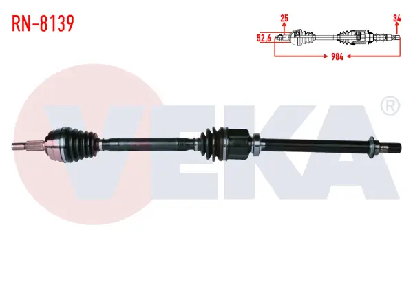 Komple Aks Sağ On Renault Fluence (L30) 1.5 DCI 6 Vites A-T Uzunluk 984 mm 2009 -