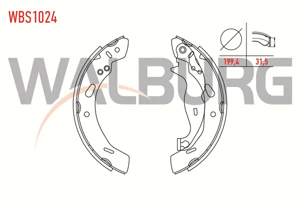 Fren Pabuç Balata Arka Ford Fiesta VI 1.4 TDCI 199,4X31,5 mm 2008-2012 / Ford Fiesta VII 1.5 TDCI 2012 -