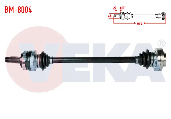 Komple Aks Sağ Arka BMW 3 Serisi (E46) 316 İ ABS li 48 Dıs Uzunluk 675mm 1998-2005