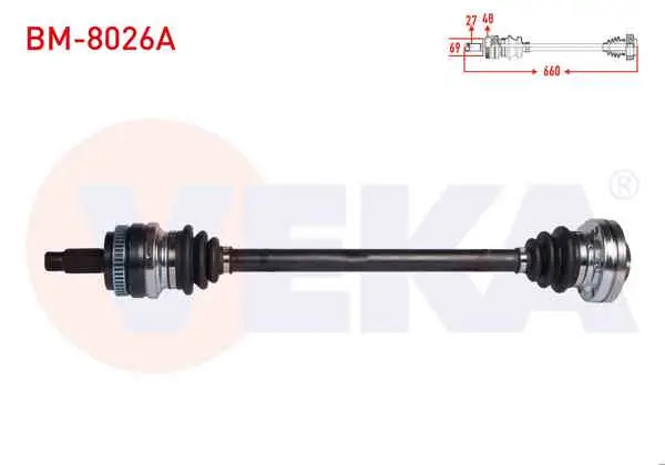Komple Aks Sağ Arka BMW 3 Serisi (E90) 320 D ABS li 48 Dıs Uzunluk 660 mm 2005-2011