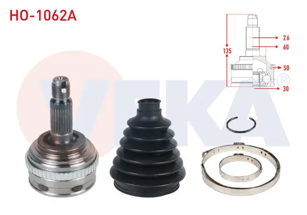 Aks Kafası Sol-Sağ On Dıs 26X30x60 ABS 50 Dıs Uzunluk 135mm Honda Hr-V (Gh) 1.6 16V A-T 1999 -