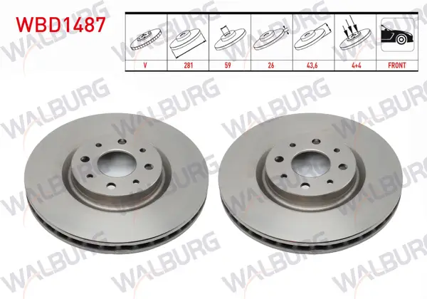 Fren Diski Ön Havalı 4 Bjn 281X26x59x43,6 Fiat Bravo 1.4İ-1.4 T-Jet 2006-2014 / Alfa Romeo Mıto 1.3 JTD-1.4 T-1.6 JTD 2008-