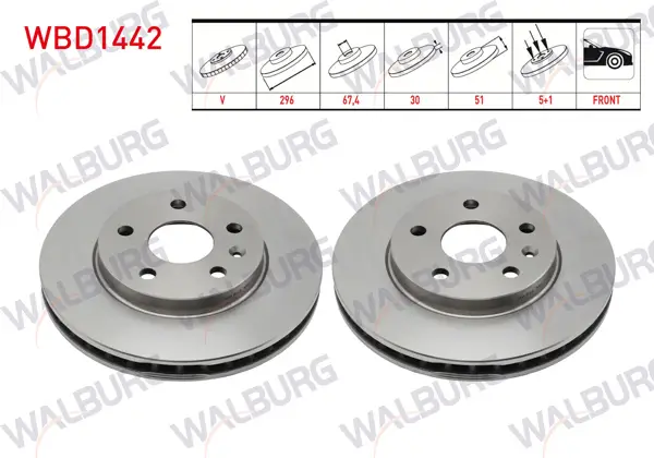 Fren Diski Ön Havalı 5 Bjn 296X30x67,4X51 Opel Insignia A 1.6 CDTI-2.0 CDTI-1.4T-1.6T 16 Jant 2008-