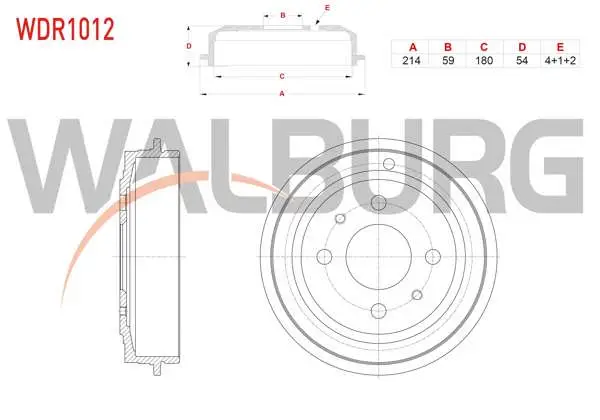 Fren Kampanası Arka 4 Delik 214X59x180x54 Fiat Tempra 1.6İ 1992-1999 / Bravo 1.6 16V 1995-2004 / Brava 1.6 16V 1995-2002