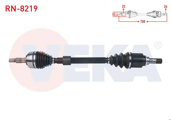 Komple Aks Sol Ön Uzunluk 700mm Renault Megane IV 1.6İ M-T 2016 -