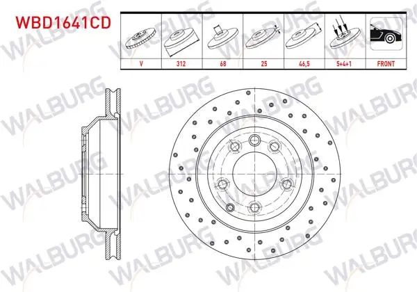 Fren Diski Ön Havalı Kaplamalı Performans Delikli 5 Bjn 312X25x68x46,5 Audi A4 B6 2000-2004 / A4 B7 2004-2008 / A6 C5 1997-2005 / Seat Exeo 2009-2013 / Skoda Superb 2001-2008 / VW Passat B5 1996-2005