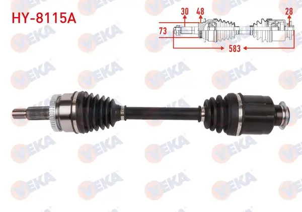 Komple Aks Sağ On ABS li 48 Dıs Uzunluk 583mm Hyundai Tucson 2.0 CRDI Hybrıd A-T 2015-2020 / Kia Sportage IV 2.0 CRDI A-T 2018-2022