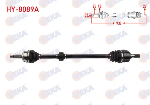 Komple Aks Sağ On ABS li 48 Dıs Uzunluk 937mm Hyundai i20 1.4 CRDI A-T / M-T 2015 -