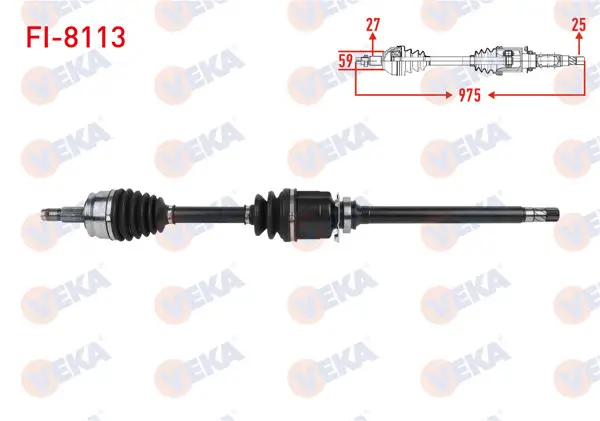Komple Aks Sağ On Uzunluk 975mm Fiat 500 X 1.4 6 At / 6 Mt 2014-/ Jeep Renegade 1.4 6 At / 6 Mt 2014 -