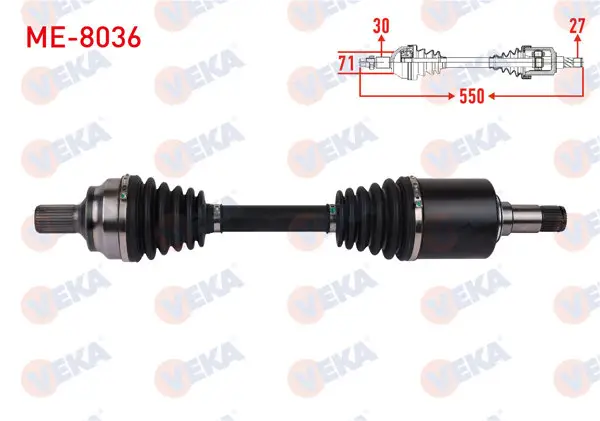 Komple Aks Sağ On Uzunluk 550mm Mercedes Glk-Serisi (X204) 350 CDI 2012-2015
