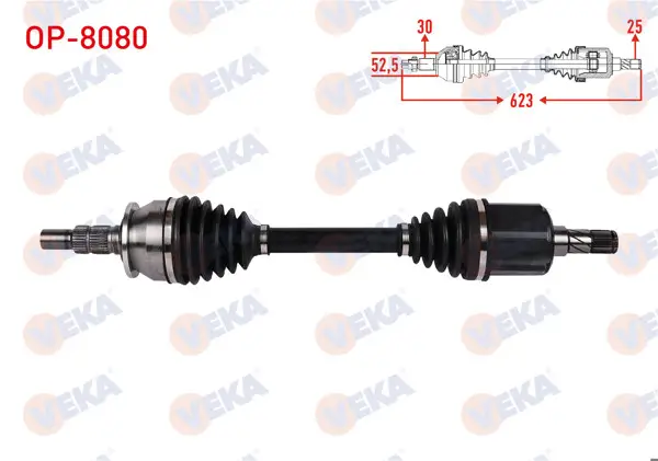 Komple Aks Sol Ön Uzunluk 623mm Opel Astra J Gtc 1.4-1.6 M-T 2011 -