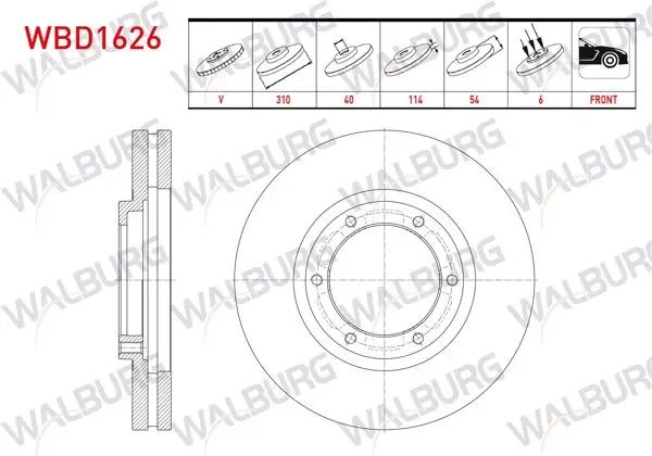 Fren Diski Ön Havalı 6 Bjn 310X40x114x53,8 Mitsubishi Canter (Fe5, Fe6) Euro 5 2012-