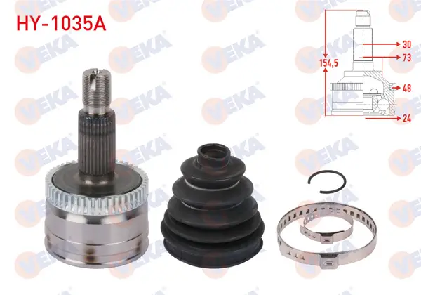 Aks Kafası Sol-Sağ On Dıs ABS li 48 Dıs Uzunluk 154,5mm Hyundai Tucson 1.6 GDI A-T 2015-2020
