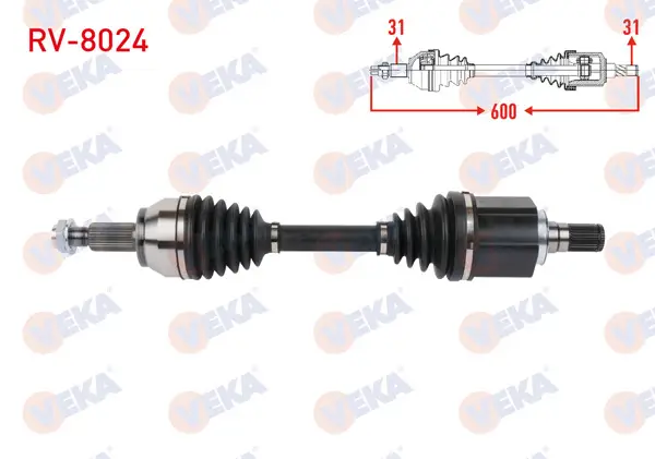 Komple Aks Sol Ön Uzunluk 600mm Land Rover Discovery Sport (L550) 2.0 D 2015 -