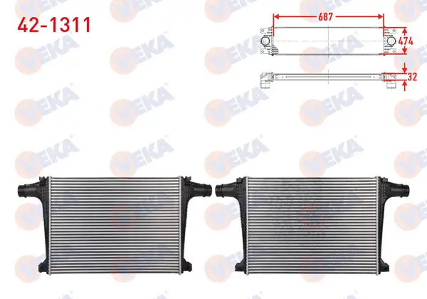 Turbo Radyatörü (Intercooler) Audi Q7 2.0 TFSI, 3.0 TDI 2015-/ Volkswagen Touareg 3.0 TDI 2018-2023