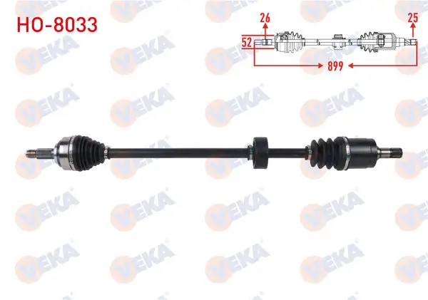 Komple Aks Sağ On Uzunluk 899mm Honda Jazz II 1.4 A-T / M-T 2002-2008